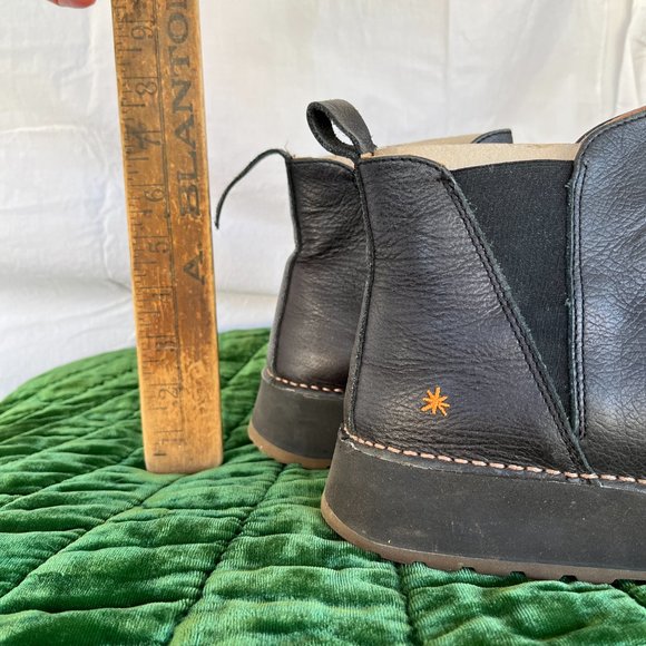 The Art Company ORLY Black Leather Ankle Boots Platform Spain Womens 41/10-10.5 - Picture 4 of 11